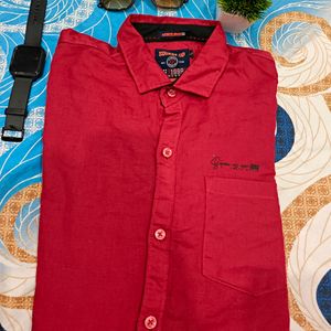 Dark Red Party Wear Shirt [L Size]