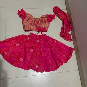 Lengha Duppta Blouse Set For Baby Girl