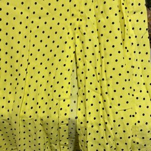 Zara L Skirt With Slit Yellow And Black