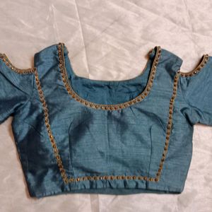 Blue  Zari Work  Blouse