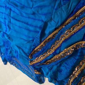 Blue Bandej Chanderi Saree