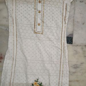 Chikankari Kurti With Pretty Patches