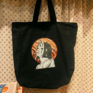 BLACK CASUAL EVERYDAY TOTE BAG