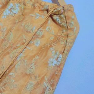 Tan Golden Ethnic Skirt For Girl Or Woman