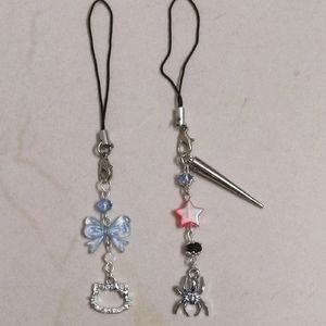 Hello kitty And Spider Man Phone charms