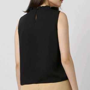 Women Black Solid Formal Round Neck Top