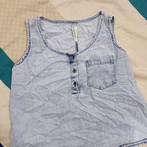 Denim Style Crop Top