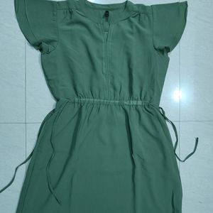 A-line Dress with Drawstring Waist