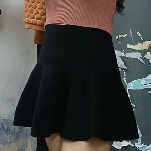 Mini Black Flared Skirt