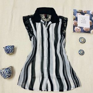 Black Stripped Trendy Top