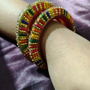 Multicolored Festive Bangles Set