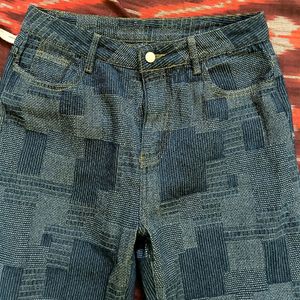 Urbanic Patchwork Straight Denim Jeans