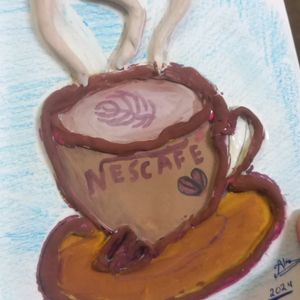 Nescafe Coffe Cup Artwork With Clay