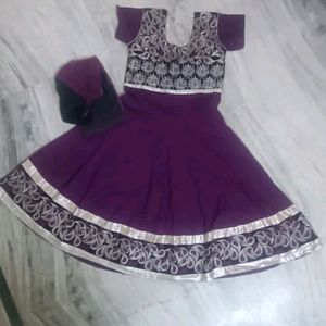 Like New Dark Purple Colour Long Frock.