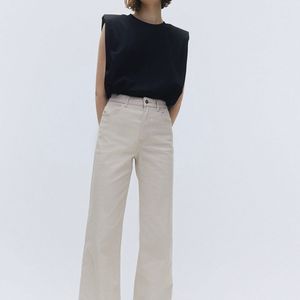 h&m wide twill trousers