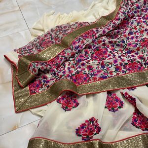 Thread Work Saree