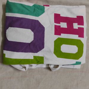 White Oversized T Shirts With Colourful Letters