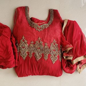 Maroon Heavy Anarkali Suit.