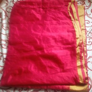 RedvSaree with Golden border