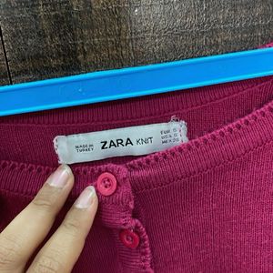 Zara Button Cropped Sweater