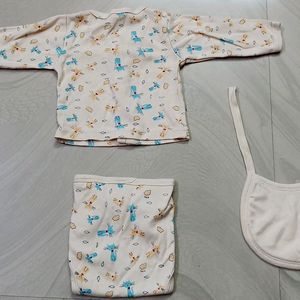 Baby Dress Set With Bibs 0-3 Months