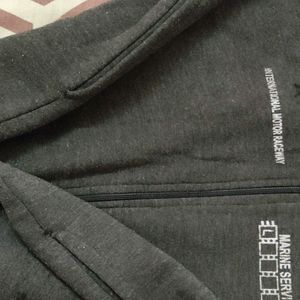 Grey Black Sweatshirt Zipper Hoodie