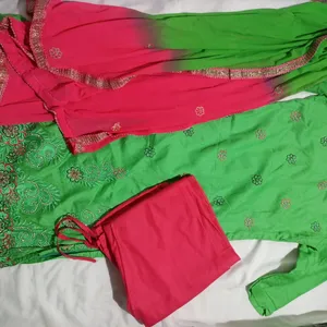 Festival Churidar Set With Pant And Dupatta