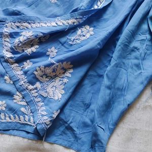 Powder Blue CLR Premium quality Lucknowi Plazopair