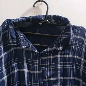 Navy Blue Checkered Shirt