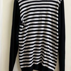 Black And White Strip Long Sweater