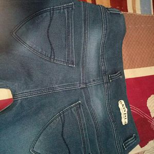 Womens Skinny Fit Dark Blue Jeans