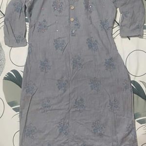 100% Cotton Gray Kurti