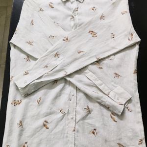 White Formal Printed Shirt