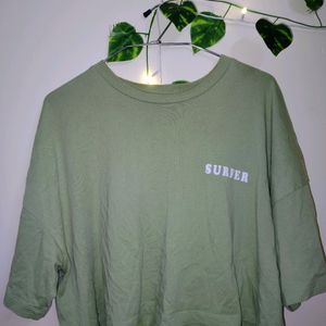 Sage Green Cropped Boxy Top