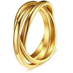 Three layered Gold band ring