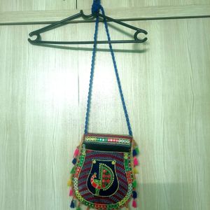 Hand embroidery work beautiful sling bag