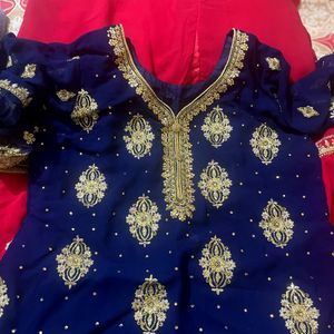 Sharara Set Blue Pink Combination