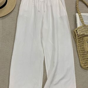 White Linen Pants With Pockets