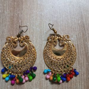 Golden Multi Colour Earrings