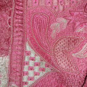 Pure Silk Sareee With Aari Work All Over Handmade