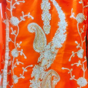 Beautiful Orange Colour Heavy Work Sharara Suit