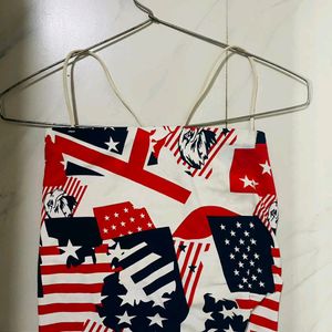 Americn Printed Crop Top