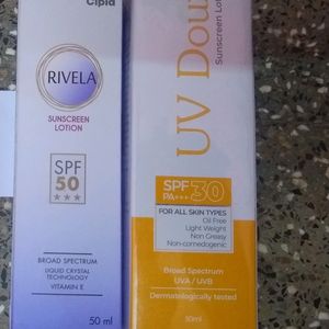 UV Doux Sunscreen Lotion & Rivela Sunscree