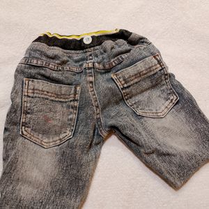 Charcoal Denim Shorts For Boys