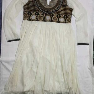 Ethnic Wear Net Gown With Embroidery Works