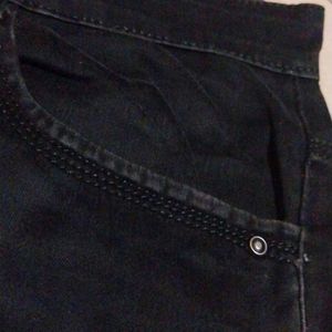 WAGON Black Solid Jeans