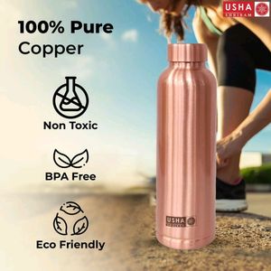 USHA SHRIRAM Pure Copper Water Bottle 1 Litre