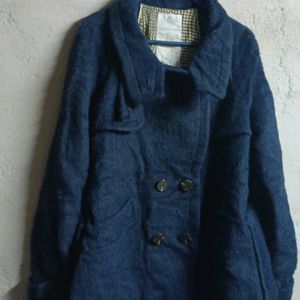 Women's Short Fur Coat Blue Jacket