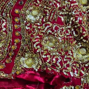 DIWALI OFFER 🎉Red & Gold Fishcut Lehenga