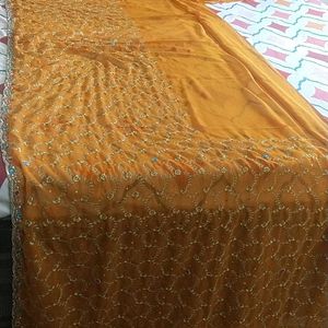 Beautiful Party Wear Chiffon Saree Home Washable